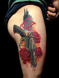 From legendary front man axl rose to lead guitarist slash, discover the top 40 best guns and roses tattoo designs for men. Nicoleelizabethlaabs Dark Tower Gun And Roses Color Roses Flower Thigh Piece Revolver Gun Gun And Roses Dark Tower Stephen King Crimson King