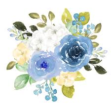 Hand Painted Blue Watercolor Flower Png Transparent Vetores Florais Aquarela Flores Azuis