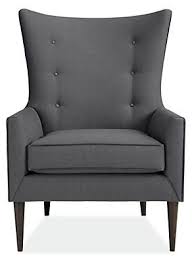 Louis Chair In Doria Charcoal With Lagoon Ink Leather Buttons Welt Chairs Living Seating Louis Chairs Chair And Ottoman Chair