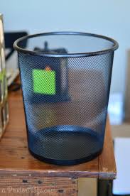 Mid century brushed gold tone metal wastebasket trash can applied butterflies filigree feet acrylic liner boudoir vanity powder room. 3 Trash Can Revamp Black Gold Office Polished Habitat
