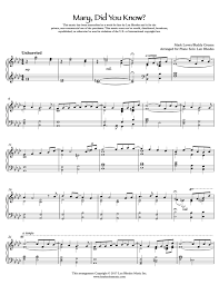 D# f the blind will see. Mary Did You Know Piano Solo Len Rhodes Music Inc