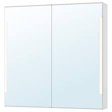 Ikea Storjorm Mirror Cabinet W 2 Doors Light White In 2020 Mirror Cabinets Floating Glass Shelves Bathroom Mirror Cabinet