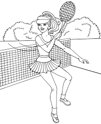 Ready to flex your artistic muscles? Coloring Page With Barbie As A Tennis Player