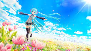 Chuukarudoruhu Hatsune Miku Vocaloid Field Tulips 4k Vocaloid Hatsune Miku Chuukarudoruhu Hatsune Miku Hd Anime Wallpapers Anime Wallpaper