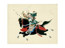 The two are teaming up to deliver mouthwatering omi beef with an artistic flair by framing and serving it up in the form of traditional japanese woodblock prints. Samurai Warrior Riding A Horse A Japanese Painting On Silk In A Traditional Japanese Style Giclee Print Art Com