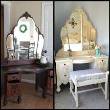 Antique japanese free standing bamboo plant stand or side table, 30 inches high. Before And After Of My Antique 1920s Mahogany Vanity Table And Bench That I Refinished Myself Finished With O Girls Vanity Table Furniture Furniture Makeover
