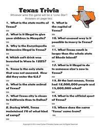 I value the many cultures and histories, and wish to preserve and. Printable American Games Texas Trivia Texas Fun Facts American Games