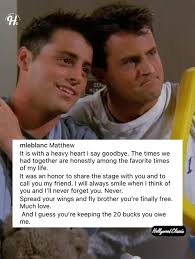 Matt LeBlanc's message for Matthew Perry!
