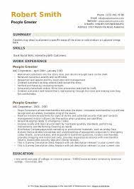 People Greeter Resume Samples Qwikresume