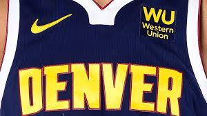 Do you remember the old nuggets uniforms? Western Union Denver Nuggets Renew Jersey Sponsorship For 3 Yrs Newscentermaine Com