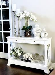 The Bayview Console Table Features A Stunning Cross End Design Two Drawers And A Base Shelf For Added Storage Hall Table Decor Hallway Table Decor Hall Decor