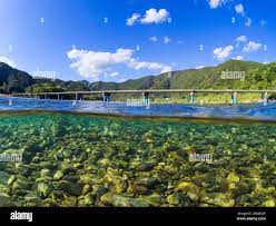 A low water crossing and the Shimantogawa River in Sada Stock Photo - Alamy