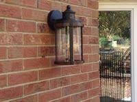 Kichler Barrington 13 25 In H Distressed Black And Wood Tone Medium Base E 26 Outdoor Wall Light Lowes Com Outdoor Wall Lighting Wall Lights Outdoor Walls
