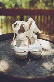 Shoes White Wedges Strappy Bow Cork White Shoes Ribbon Wedges Wheretoget