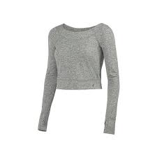 Black Boat Neck Crop Top Asics Asx Lux Boat Neck Long Sleeve Long Sleeve Tops Long Sleeve Tees Long Sleeve