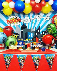 Superhero Avengers Birthday Theme Party Decorations Superhero Party Supplies Marvel Birthday Party Avengers Birthday Party Decorations Avenger Birthday Party