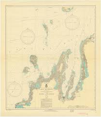 Lake Michigan Manitou And Fox Islands Historical Map 1935
