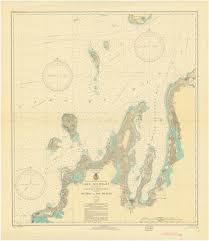 lake michigan manitou and fox islands historical map 1935