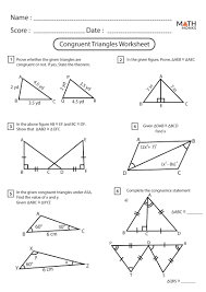Using similar & congruent triangles. Congruent Triangles Worksheets Math Monks