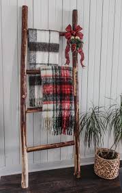 Diy Rustic Blanket Ladder Made From Tree Branches Deeplysouthernhome Rustic Blanket Ladder Blanket Ladder Decor Tree Branch Decor Diy
