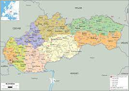 Detailed map of slovakia and neighboring countries. Slovakia Map Political Worldometer