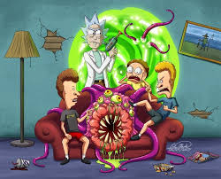 Rick And Morty X Beavis And Butthead Rick And Morty Crossover Rick And Morty Characters Rick And Morty Drawing