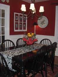 Welcome to our transitional dining room photo gallery showcasing multiple dining room ideas of all types. Black White And Red All Over Red Dining Room White Dining Room Dining Room Makeover
