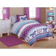Mainstays Kids Purple Butterfly Coordinated Bed In A Bag Walmart Com Walmart Com