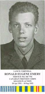 Emery, Ronald Eugene Korean War KIA