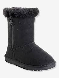 Bon modèle & bonnes associations. Bottes Fourrees Fille Noir Chaussures
