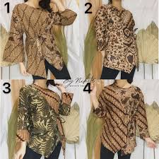 Kreativitas para desainer handal menarik perhatian para wanita yang ingin. Blus Batik Wanita Model Rumbai Ikat Samping Modern By Nikita Batik Palembang Shopee Indonesia