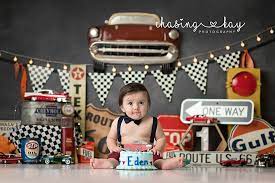 Classic Cars Cake Smash Classic Cars Birthday Party Party Themes For Boys 1st Boy Birthday