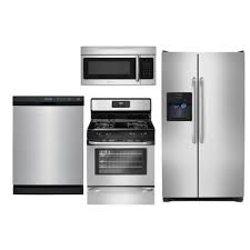 Frigidaire 4 Piece Gas Kitchen Appliance Package With Side By Side Refrigerator Stainless Steel In 2020 Samsung Kitchen Appliances Samsung Kitchen Kitchen Appliance Bundle
