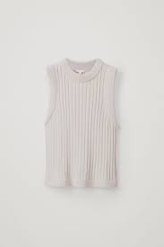 Welcome to h&m, your shopping destination for fashion online. Cos Cotton Ribbed Knit Sleeveless Top In Beige Natural Lyst