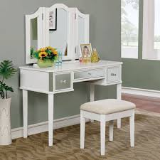 Mirrored vanity table mirrored furniture art deco furniture vanity tables mirror vanity vanity area vanity stool mirrored dresser glam mirror. Furniture Of America Aurora Contemporary Style 3 Sided Mirror Vanity Set Walmart Com Walmart Com