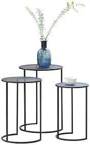 Side and accent tables are versatile work horses that can be put into good use in just. Lifa Living Nest Of 3 Tables Modern Side Tables For Living Room Entryway Black Metal End