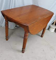 Leaves measure 15 and are supported by two pullout supports on each side. Bargain John S Antiques Antique Drop Leaf Kitchen Table 5 Leaves Bargain John S Antiques