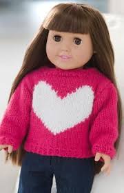 Here's a free pattern and lots of hints for working with. Love My Doll Sweater Knitting Pattern Red Heart Knitting Dolls Clothes American Girl Doll Patterns Doll Clothes American Girl
