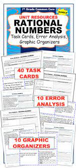 Rational Numbers Bundle Task Cards Error Analysis Problem Solving Hw Notes Rational Numbers Word Problem Worksheets Task Cards