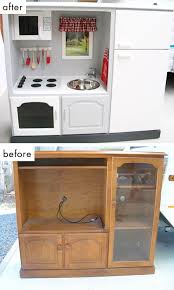 Repurpose That Old Tv Stand Into A Kids Kitchen This Is Too Adorable Diy Play Kitchen Play Kitchen Kids Kitchen