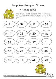 Leap Year Stepping Stones Four Times Table Click Through To The Website For The Printable Times Tables Stepping Stones
