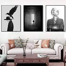 Black And White Wall Art Framed Canvas Art Black And White Canvas Figure Wall Art 3 Pieces Framed Canvas Pictures Modern Wall Decor In 2020 Poster Wall Art Minimalist Painting Black And White Posters