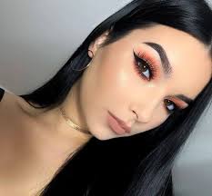 Add A Pop Of Color To Your Look With A Bright Peach Eyeshadow Eyemakeup Browneyes Eyeshadow Peacheyeshad Peach Eyeshadow Black Eye Makeup Smokey Eye Makeup
