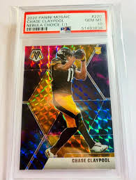 Chase young washington redskins 2020 panini score #338 rookie nfl trading card. Auction Prices Realized Football Cards 2020 Panini Mosaic Chase Claypool Nebula Choice 1 1