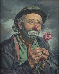 PAINTING OF EMMETT KELLY SIGNED VERES