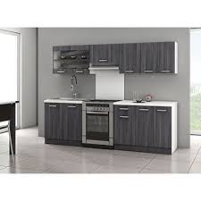 Cuisine Complete Bodega 240cm Chene Gris En 2020 Cuisine Complete Meuble Cuisine Meuble Sous Evier