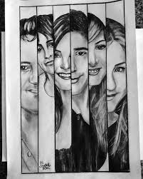 Friends Cast Drawing Friends Tv Show Cast Drawings Friends Cast