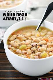 Slow Cooker White Bean And Ham Soup A Hearty Wholesome Comforting Crock Pot Recipe That S Perfect For Using White Bean Ham Soup Ham And Bean Soup Ham Soup