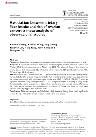 Pdf Association Between Dietary Fiber Intake And Risk Of Ovarian Cancer A Meta Analysis Of Observational Studies