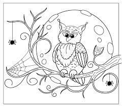 I've designed 20 fun halloween coloring pages, from super easy ones for toddlers, preschoolers and a bit more detailed ones for older kids. Coloring Page With Halloween Owl And Spider Stock Vector Illustration Of Adult Freehand 161464610